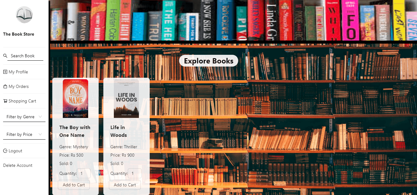 The Book Store project screenshot